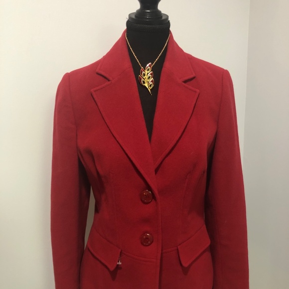 Vintage Red wool blend blazer - Picture 3 of 6